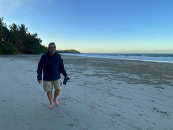 'Coolish' walk along the beach.